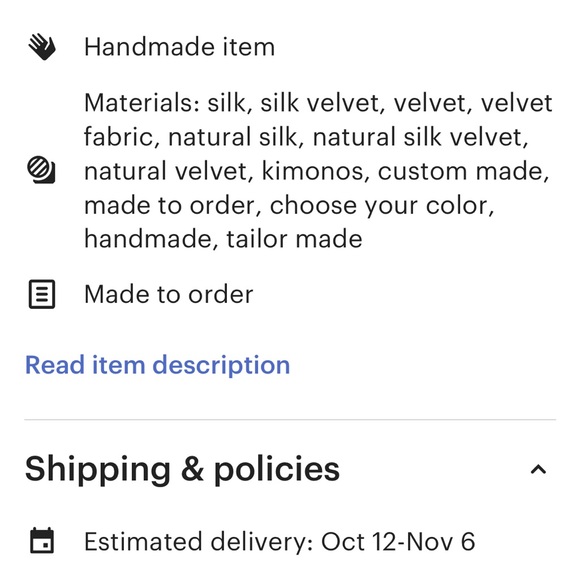 STUNNING SILK VELVET HANDMADE FITS KIMONO ROBE or DUSTER (unlined) FITS 6-10 US - Picture 6 of 12